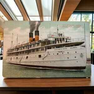 Vintage City of South Haven Excursion Boat Chicago ILL Postcard